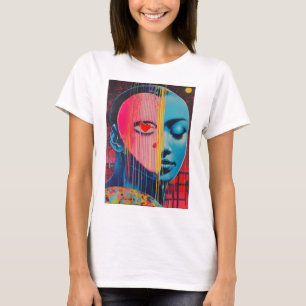Spiegel Afbeelding Elegantie: Gezichtsontwerp T-Sh T-shirt