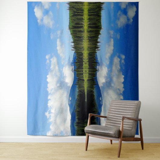 Spiegel Afbeelding Landschap Uitzicht wandtapijt Wandkleed (In situ)