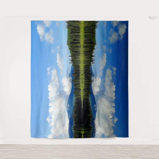 Spiegel Afbeelding Landschap Uitzicht wandtapijt Wandkleed (Voorkant)