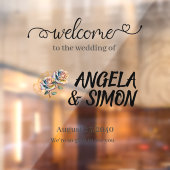 Spiegel bruiloft welkom teken. Personaliseren. Raamsticker (Vel 2)