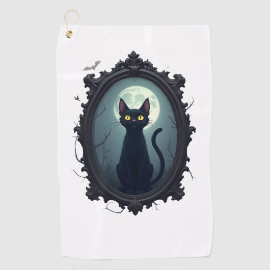 Spiegel met Geest Cat Golfhanddoek (Voorkant)