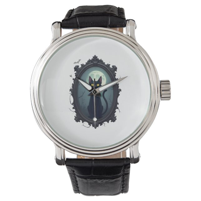 Spiegel met Geest Cat Horloge (Voorkant)