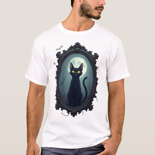 Spiegel met Geest Cat T-shirt (Voorkant)