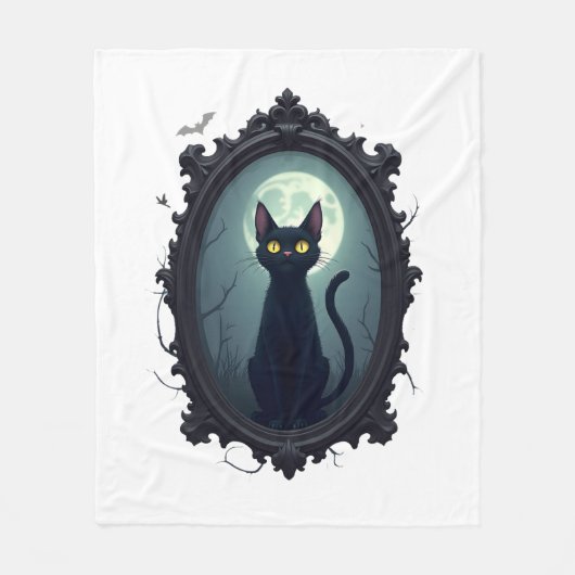 Spiegel met Geestenkat Fleece Deken (Voorkant)