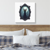 Spiegel met Spookkat Canvas Afdruk (Insitu (Slaapkamer))