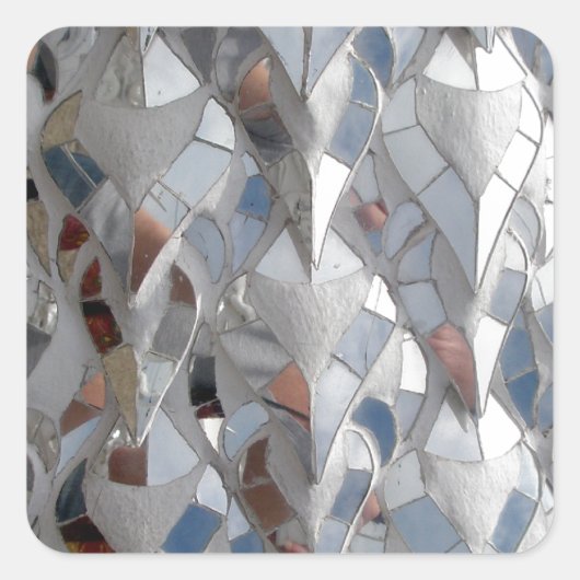 Spiegel tegels White Temple, Chiang Rai Vierkante Sticker (Voorkant)