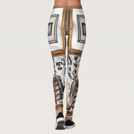spiegel witte zwarte legging lang tiener (Achterkant)