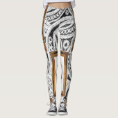 spiegel witte zwarte leggings lange tiener (Voorkant)