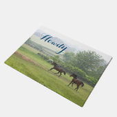 Spiegeland Paarden hardlopen Howdy Doormat Deurmat (Schuin)