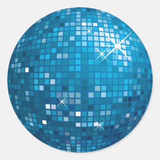 Spiegelbal · Blauw Ronde Sticker (Voorkant)