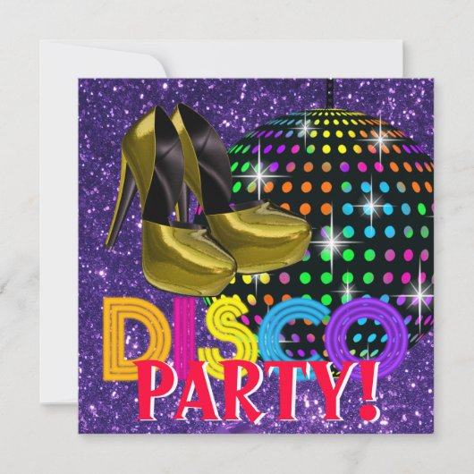 Spiegelbal Disco Dansfeest Kaart (Voorkant)