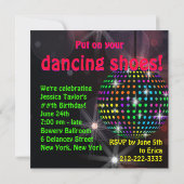 Spiegelbal Disco Dansfeest Uitnodigingen (Achterkant)