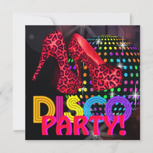Spiegelbal Disco Dansfeest Uitnodigingen (Voorkant)