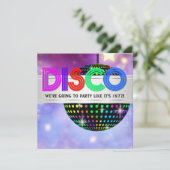 Spiegelbal Disco Feest Uitnodigingen (Staand voorkant)