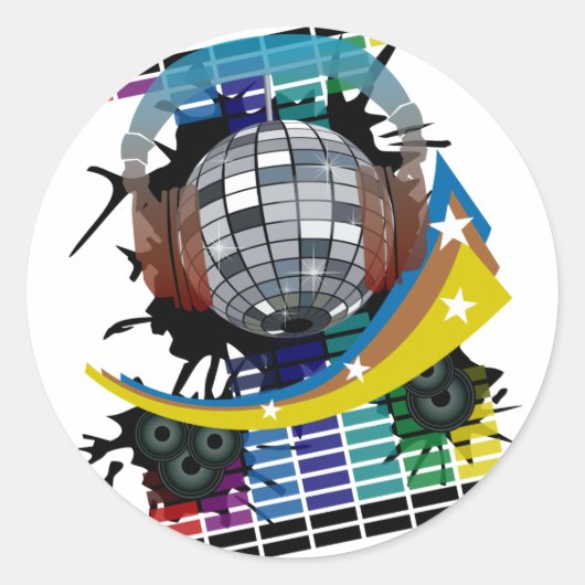 Spiegelbal Ronde Sticker (Voorkant)