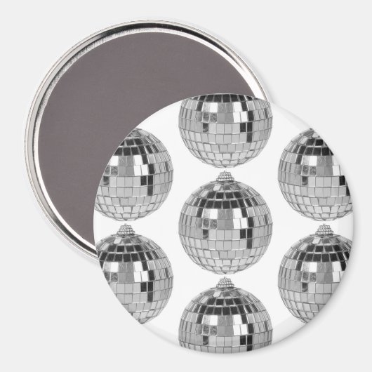 Spiegelbalmagneet, Glitterbalmagneet, Disco Magneet (Voorkant / Achterkant)