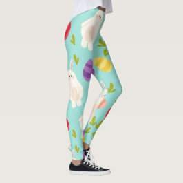  spiegelbeeld en patroon van eierturquoise leggings