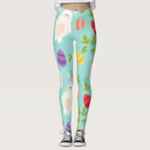  spiegelbeeld en patroon van eierturquoise leggings (Voorkant)