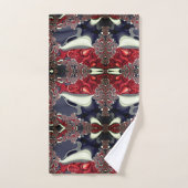 Spiegelbeeld genereert herhaalde vorm, over wit bad handdoek (Handdoek)