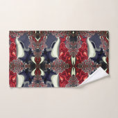 Spiegelbeeld genereert herhaalde vorm, over wit bad handdoek (Handdoek)