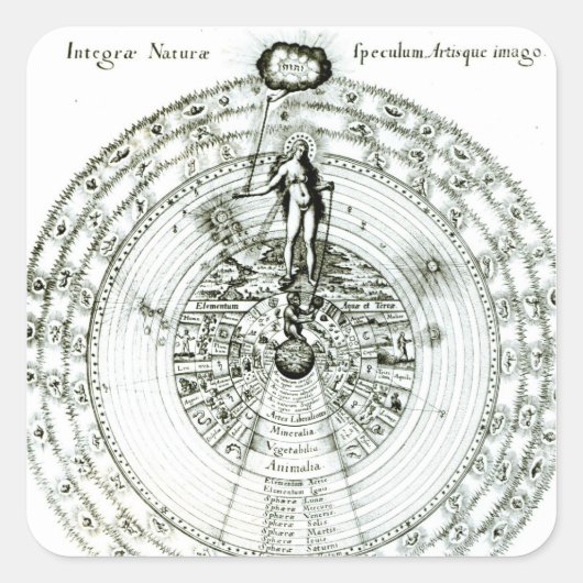 Spiegelen van de Natuur als geheel, een gelijkenis Vierkante Sticker (Voorkant)