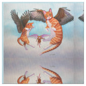 Spiegelontwerp Angel Cat and Mouse Game Fabric Stof (Close Up)