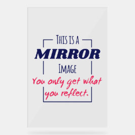 Spiegelreflectie Mentaliteit Motiverend Ontwerp Acryl Bord