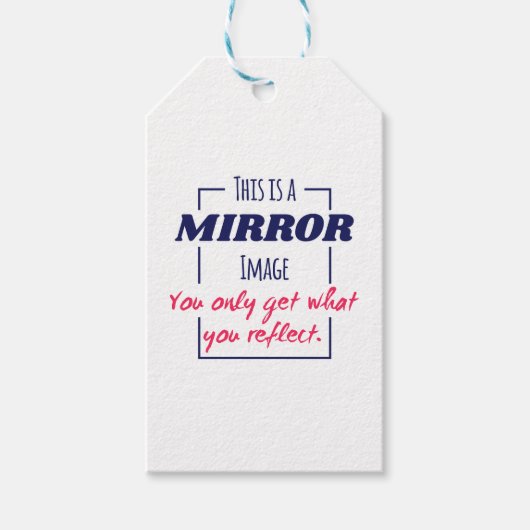 Spiegelreflectie Mentaliteit Motiverend Ontwerp Cadeaulabel (Voorkant)