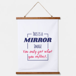 Spiegelreflectie Mentaliteit Motiverend Ontwerp Hangend Wandkleed