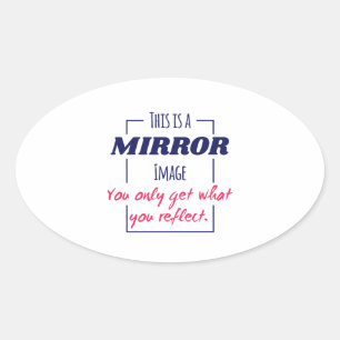 Spiegelreflectie Mentaliteit Motiverend Ontwerp Ovale Sticker