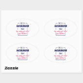 Spiegelreflectie Mentaliteit Motiverend Ontwerp Ovale Sticker (Vel)