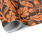 Spiegels Eikels en eikenbladeren & Bloempatroon Cadeaupapier (Rol Hoek)