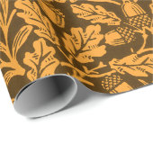 Spiegels Eikels en eikenbladeren & Bloempatroon Cadeaupapier (Rol Hoek)