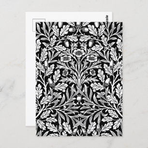 Spiegels eikels en eikenbladeren zwart en wit briefkaart