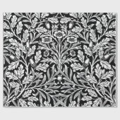 Spiegels eikels en eikenbladeren zwart en wit cadeaupapier (Vlak)