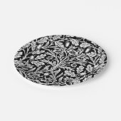 Spiegels eikels en eikenbladeren zwart en wit papieren bordje (Gekanteld)