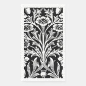 Spiegels eikels en eikenbladeren zwart en wit servet (Voorkant)