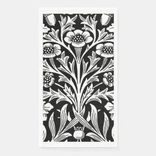 Spiegels eikels en eikenbladeren zwart en wit servet