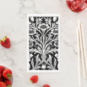 Spiegels eikels en eikenbladeren zwart en wit servet (Insitu)