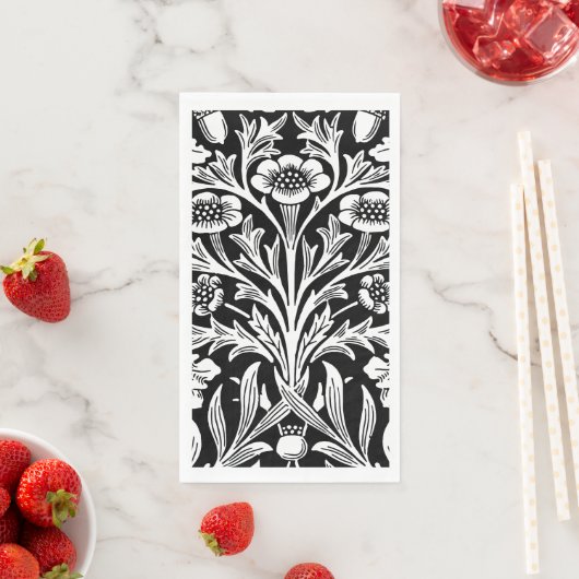 Spiegels eikels en eikenbladeren zwart en wit servet (Insitu)