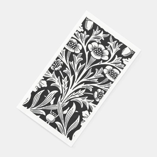 Spiegels eikels en eikenbladeren zwart en wit servet (Hoek)