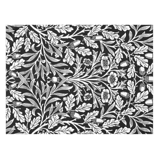 Spiegels eikels en eikenbladeren zwart en wit tafelkleed (Voorkant (Horizontaal))
