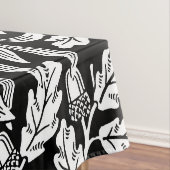 Spiegels eikels en eikenbladeren zwart en wit tafelkleed (Voorbeeld)