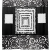 Spiegels wit zwart douchegordijn (Voorkant)