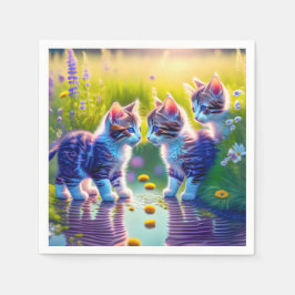 Spielende Katzenkinder Servet