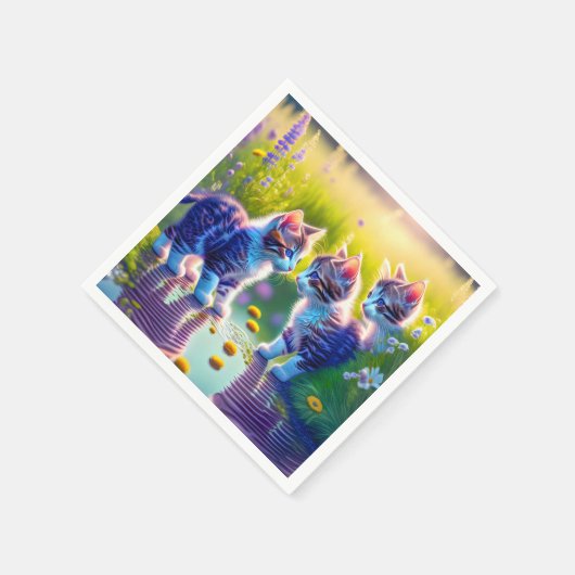 Spielende Katzenkinder Servet (Hoek)