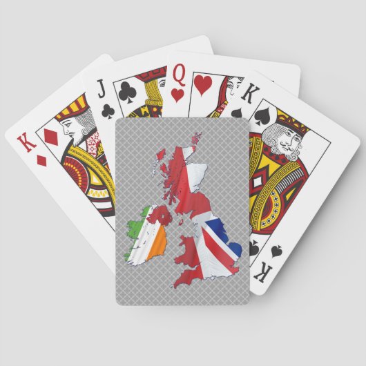 SPIELKAARTEN MET KAART EN VLAGGEN VAN DE BRITSE EI (Achterkant)
