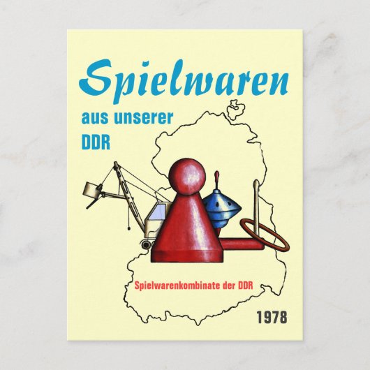 Spielwaren DDR Design Briefkaart (Voorkant)