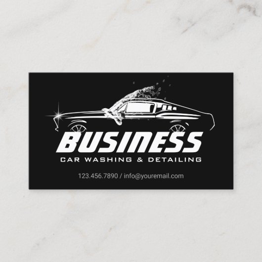 Spier auto spat auto wassen auto details loyalitei visitekaartje (Voorkant)