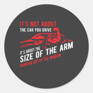 Spier buiten het raam van de auto ronde sticker